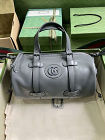 GG original calfskin small duffle bag 725701 grey
