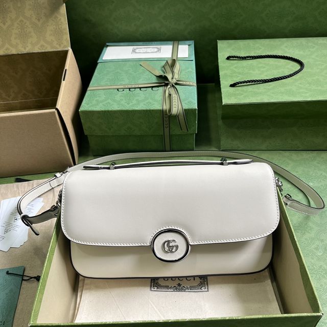 2023 GG original calfskin petite shoulder bag 739721 white