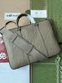 GG original calfskin briefcase 658573 grey