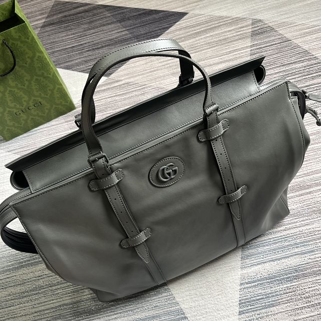 GG original calfskin large tote bag 725683 grey