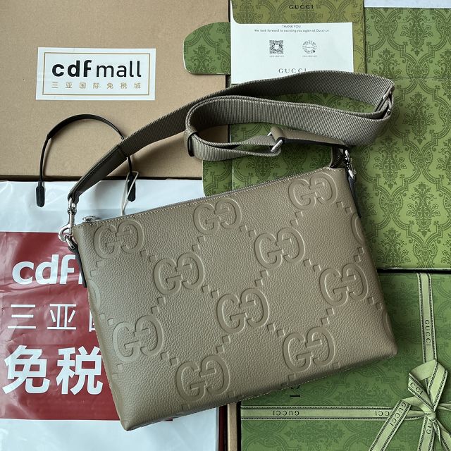 GG original calfskin messenger bag 696009 taupe