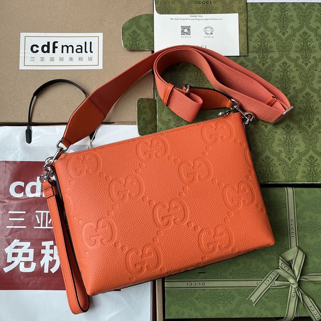 GG original calfskin messenger bag 696009 orange