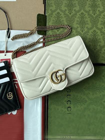 GG original calfskin mini card case wallet 751526 white