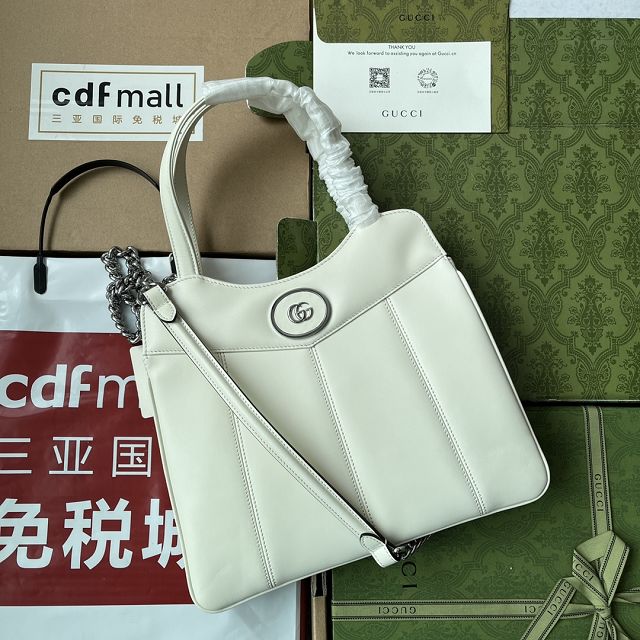 2023 GG original calfskin petite tote bag 745918 white