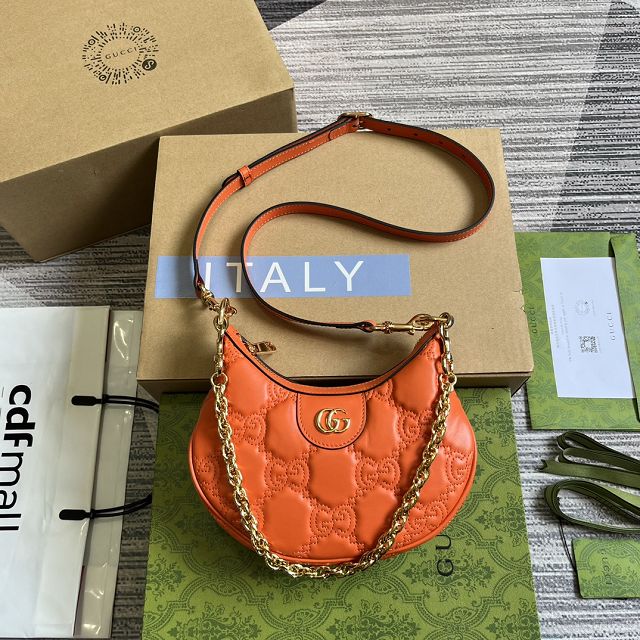 2023 GG original matelasse leather mini bag 739736 orange