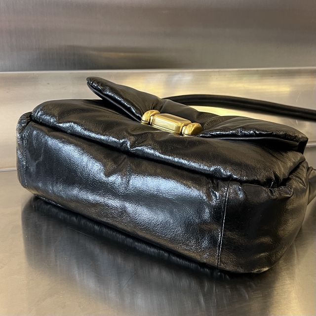 BV original aged calfskin shoulder bag 717237 black