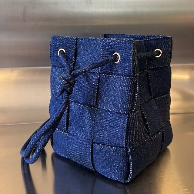 BV original denim small cassette bucket bag 743789 blue