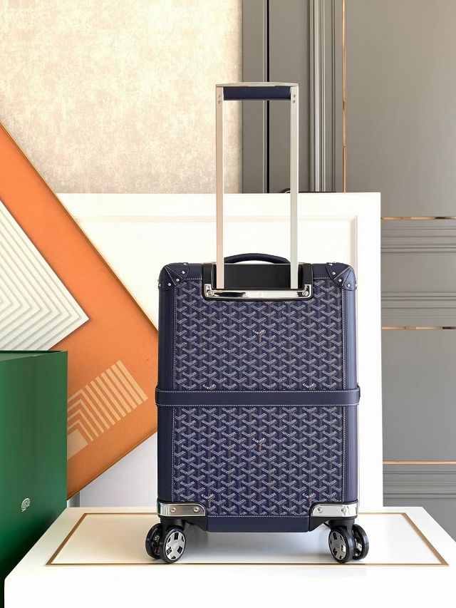 Goyard handmade original canvas&calfskin bourget trolley case GY0033 dark blue