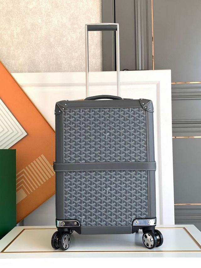 Goyard handmade original canvas&calfskin bourget trolley case GY0033 grey