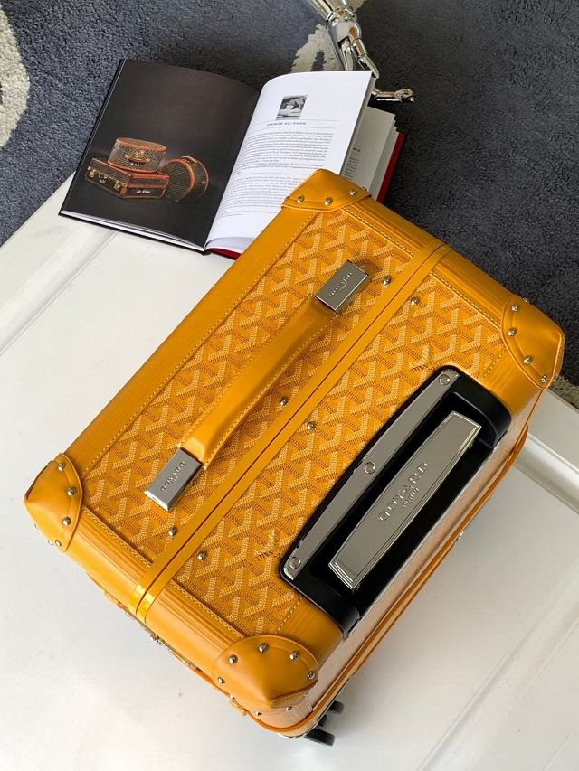 Goyard handmade original canvas&calfskin bourget trolley case GY0033 yellow