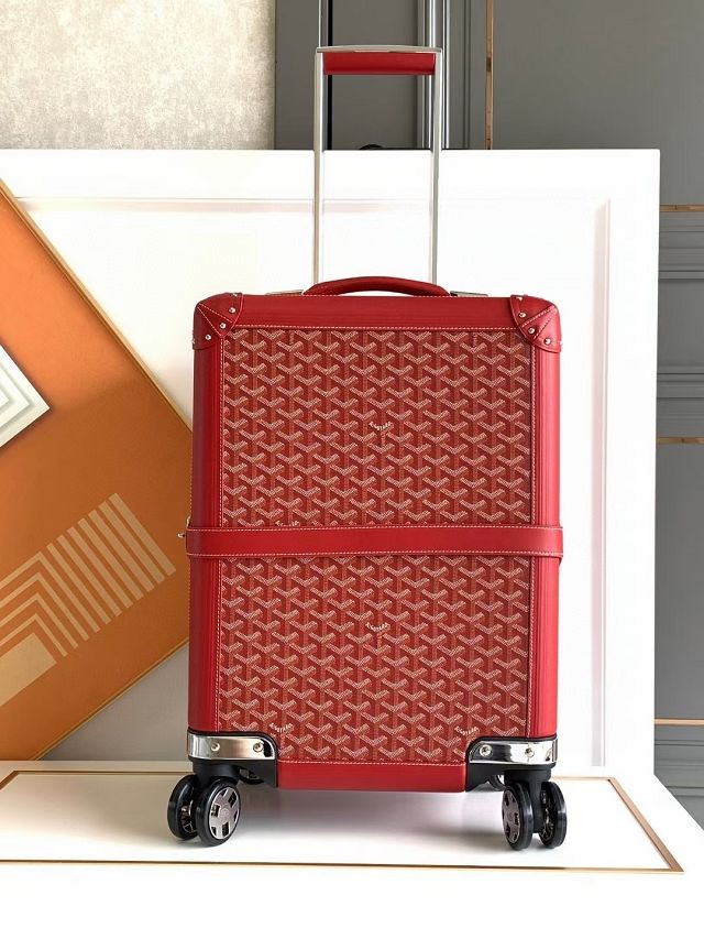 Goyard handmade original canvas&calfskin bourget trolley case GY0033 red