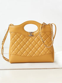 2023 CC original calfskin 31 mini shopping bag AS4133 yellow