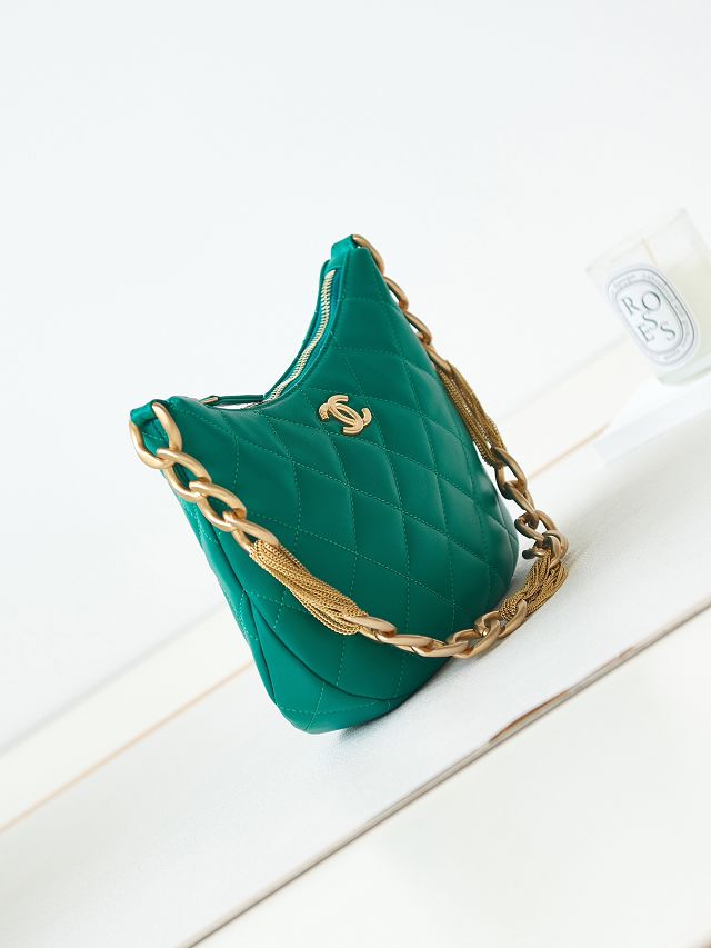 2023 CC original lambskin hobo handbag AS4220 dark green