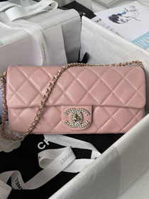 CC original lambskin clutch with chain AS3791 pink