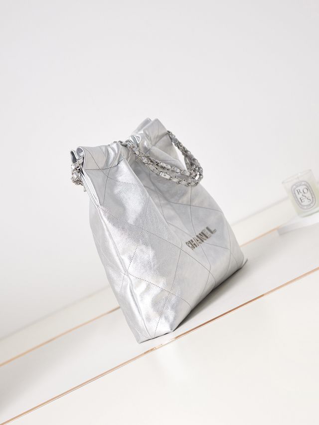 2023 CC original calfskin 22 medium handbag AS3261 silver
