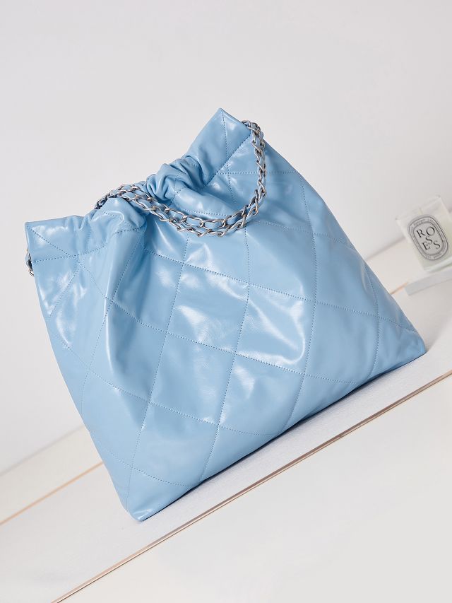 2023 CC original calfskin 22 medium handbag AS3261 sky blue