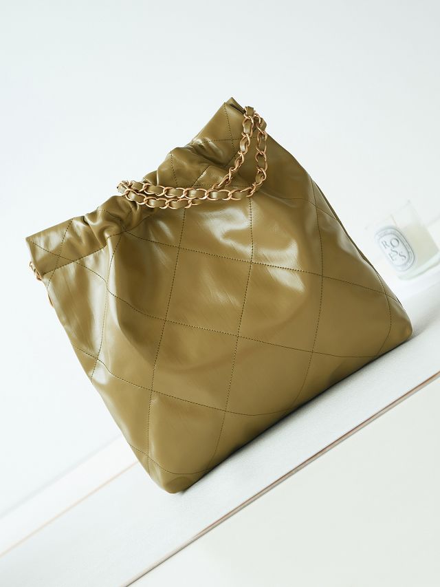 2023 CC original calfskin 22 small handbag AS3260 green