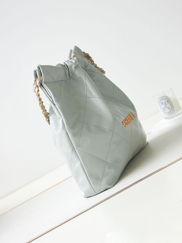2023 CC original calfskin 22 medium handbag AS3261 light blue