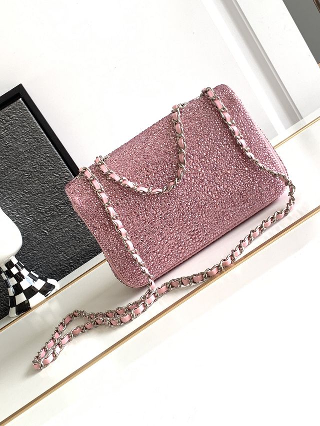 2023 CC original sequins mini flap bag AS3966 pink