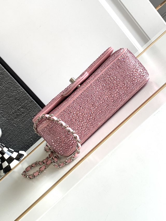 2023 CC original sequins mini flap bag AS3966 pink