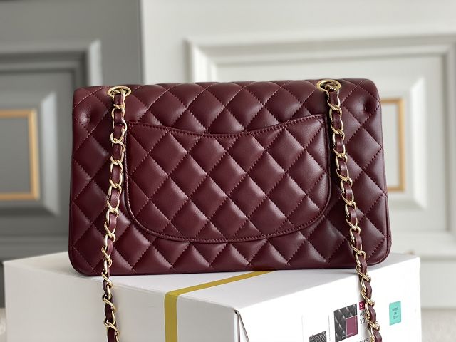 CC original lambskin medium flap bag A01112 burgundy