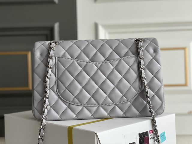 CC original lambskin medium flap bag A01112 grey