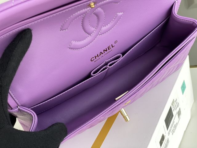 CC original lambskin medium flap bag A01112 purple