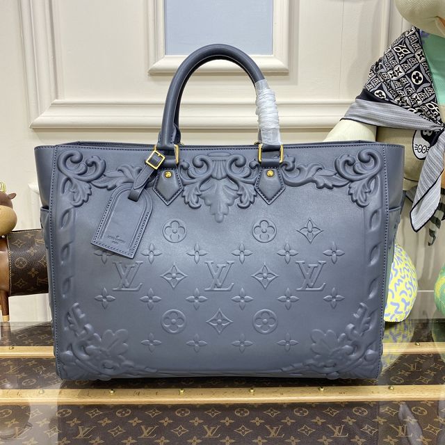 Louis vuitton original calfskin sac plat tote bag M21841 grey