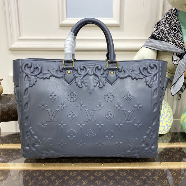 Louis vuitton original calfskin sac plat tote bag M21841 grey