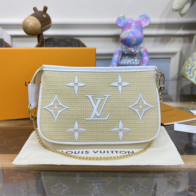 Louis vuitton original lotus cotton mini pochette M82472 white