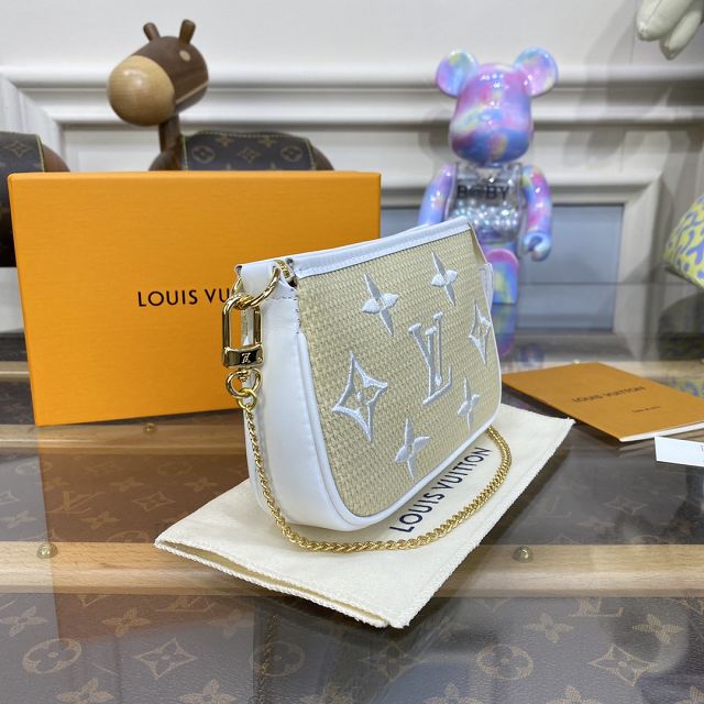 Louis vuitton original lotus cotton mini pochette M82472 white