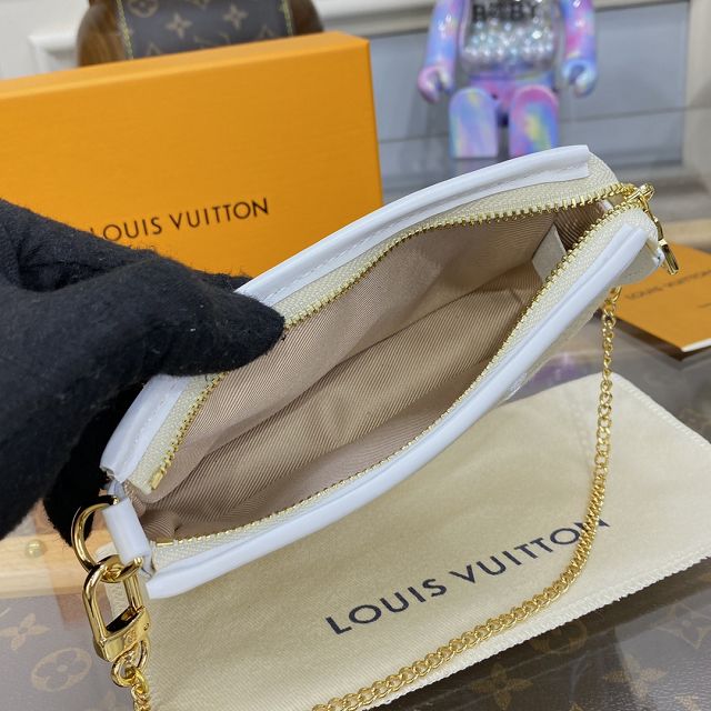 Louis vuitton original lotus cotton mini pochette M82472 white