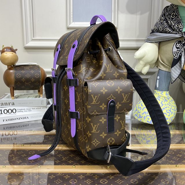 Louis vuitton original monogram canvas christopher backpack pm M46247 purple