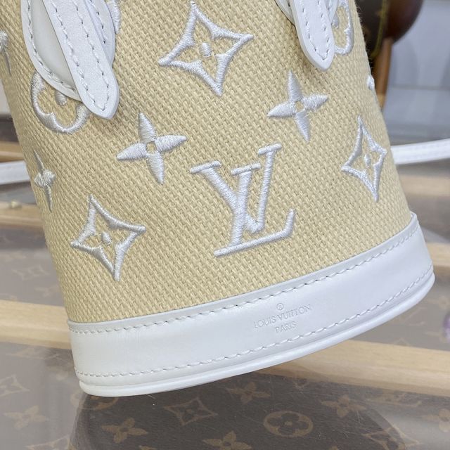 2023 Louis vuitton original lotus cotton nano bucket M82418 white