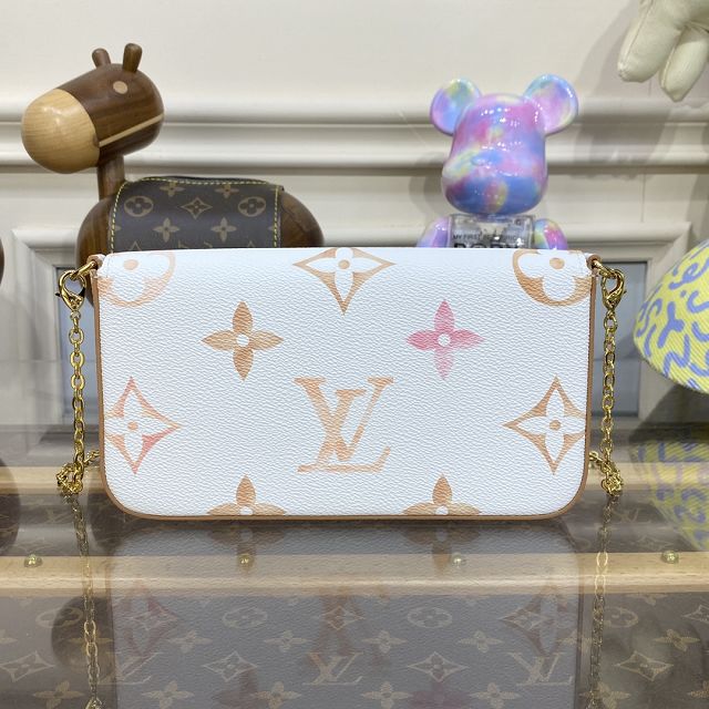 Louis vuitton original monogram canvas pochette felicie M82520 white