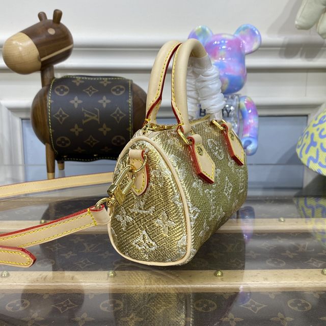 2023 Louis vuitton original denim speedy 20 M82242 gold