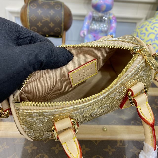 2023 Louis vuitton original denim speedy 20 M82242 gold