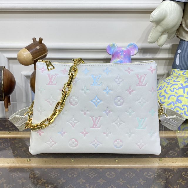 2023 Louis vuitton original lambskin coussin pm bag M22398 white