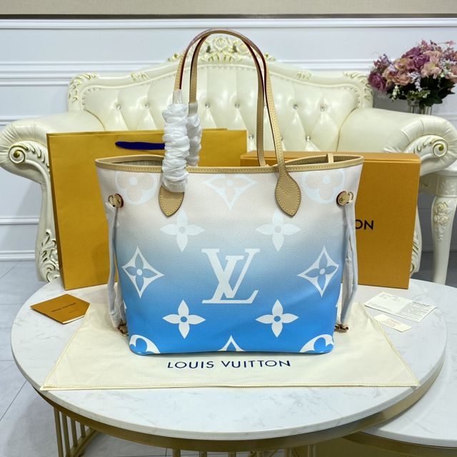 2023 Louis vuitton original monogram canvas neverfull mm M45678 blue