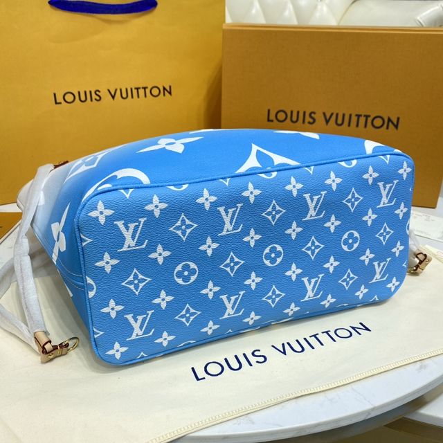 2023 Louis vuitton original monogram canvas neverfull mm M45678 blue