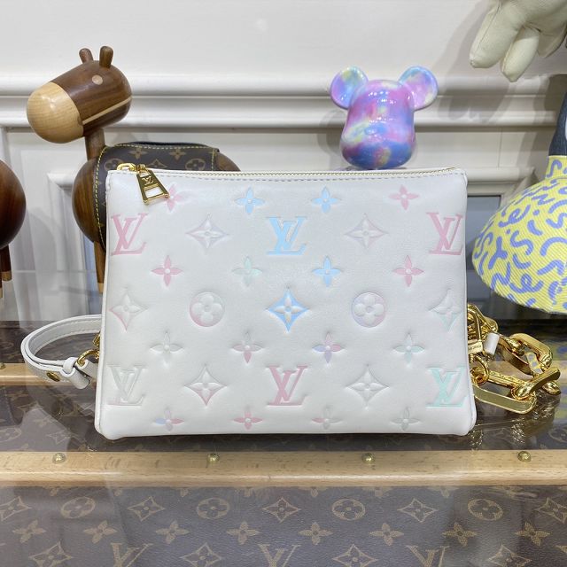 Louis vuitton original lambskin coussin BB bag M22993 white