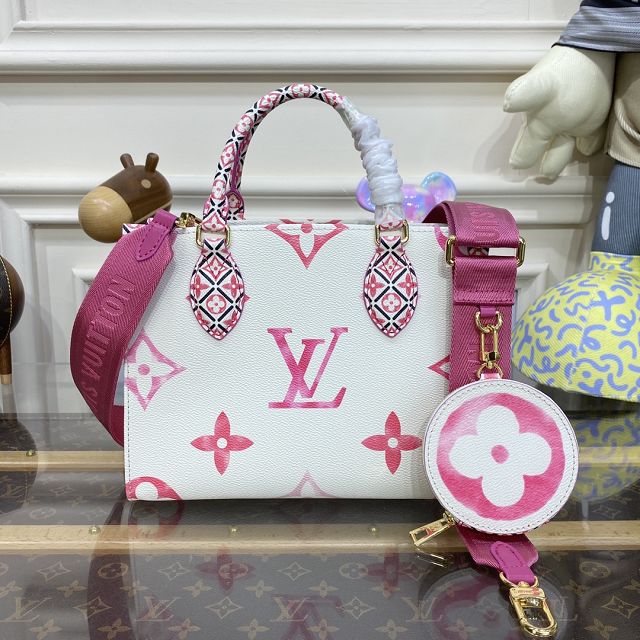 2023 Louis vuitton original monogram canvas onthego PM M22976 pink