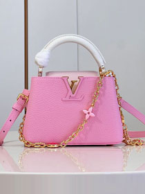 Louis vuitton original calfskin capucines mini handbag M22375 light pink