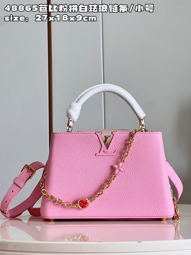 Louis vuitton original calfskin capucines BB handbag M20815 pink