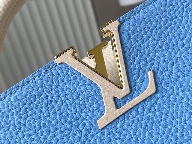 Louis vuitton original calfskin capucines BB handbag M20815 sky blue