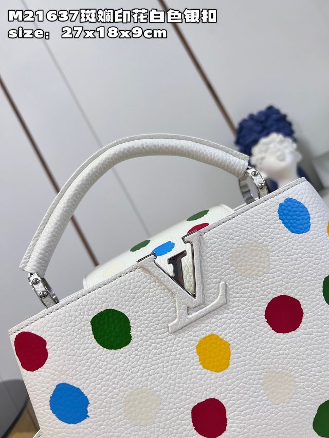 Louis vuitton original calfskin capucines BB handbag M21637 white