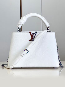 Louis vuitton original calfskin capucines BB handbag M22055 white