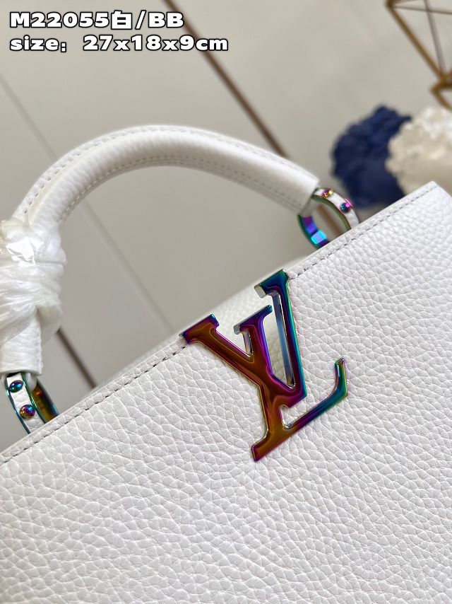 Louis vuitton original calfskin capucines BB handbag M22055 white