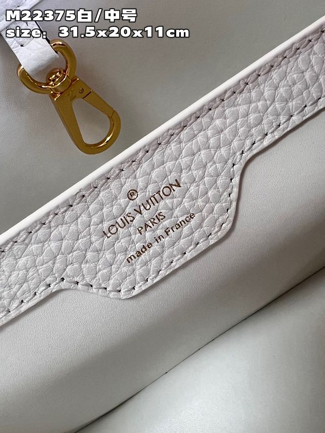 Louis vuitton original calfskin capucines MM handbag M22512 white