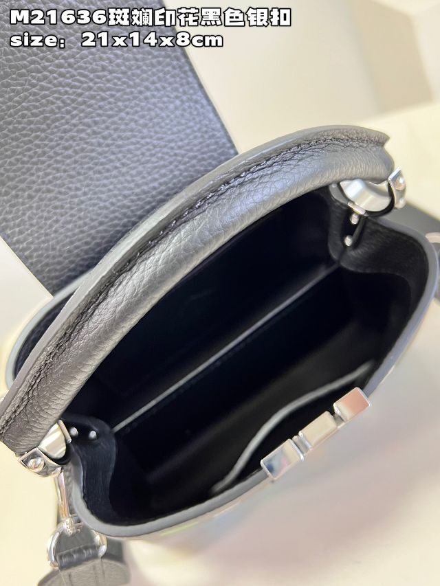 Louis vuitton original calfskin capucines mini handbag M21693 black